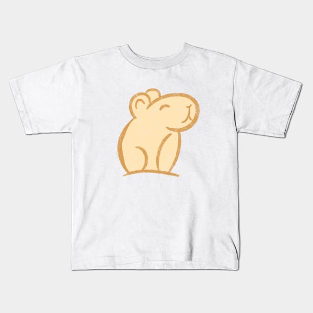 Capybara Cute Guinea Pig Illustration logo Kids T-Shirt by Squeeb Creative